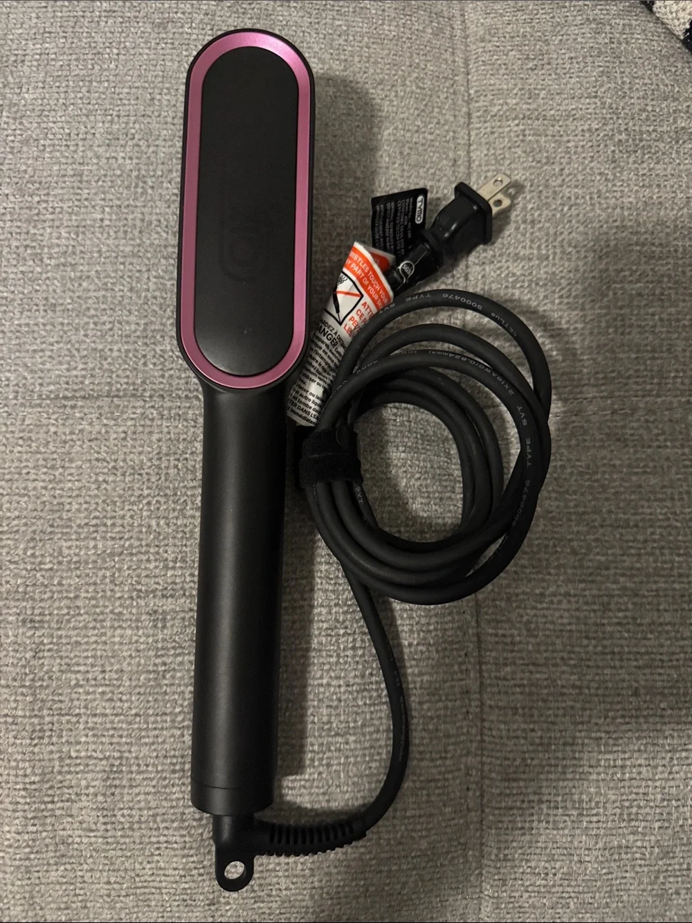 TYMO Pink & Black Hair Straightening Brush - Sleek Styling Kit
